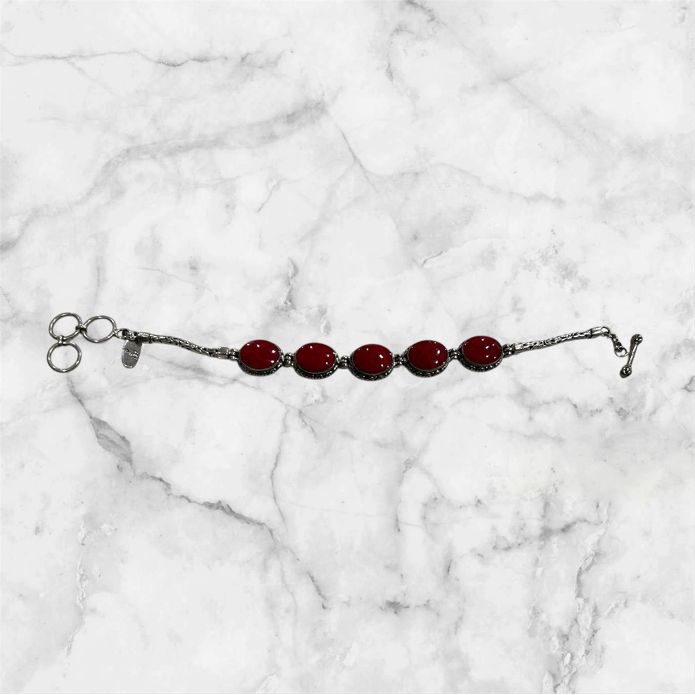 Sterling silver coral bracelet
